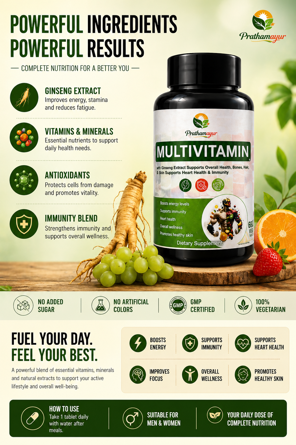 Pratham Ayur Multivitamin Capsules for Energy - Image 3